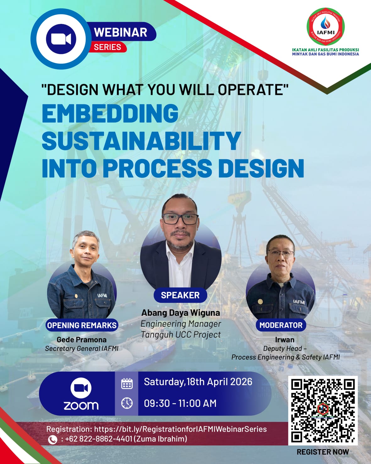 WEBINAR SERIES: DESIGN WHAT YOU WILL OPERATE  [EMBEDDING SUSTAINABILITY INTO PROCESS DESIGN]